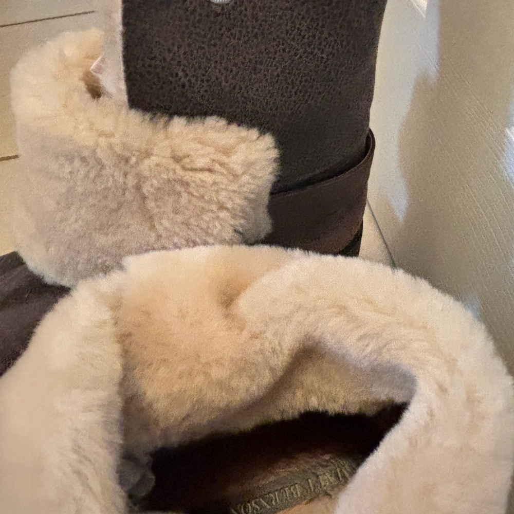 ANTHROPOLOGIE MATT BERNSON Tundra Brown Suede & Real Shearling Boots - Picture 4 of 5